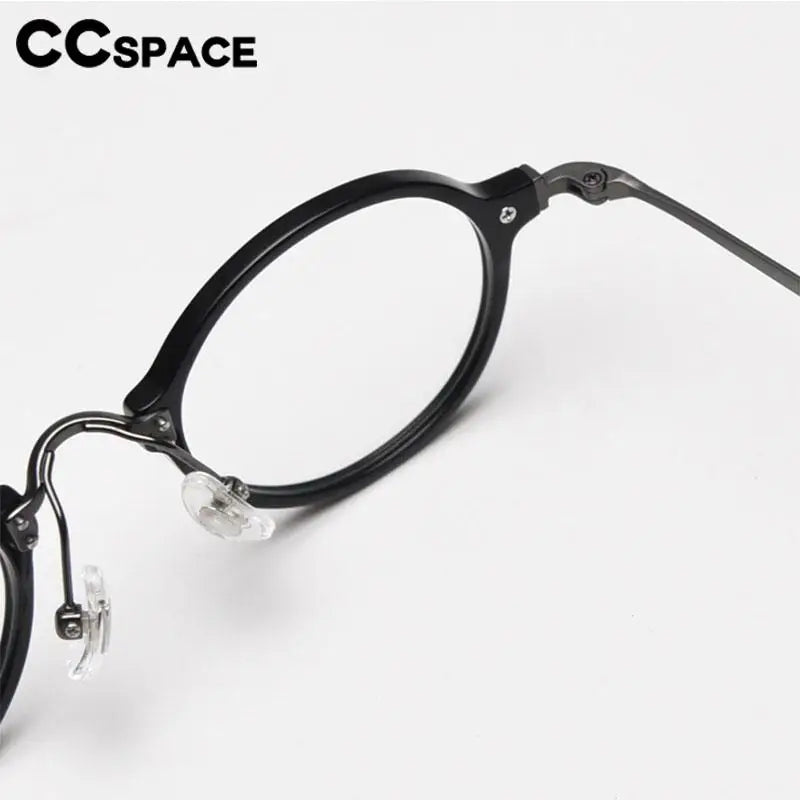 CCspace Unisex Full Rim Small Round Acetate Eyeglasses 57268 Full Rim CCspace