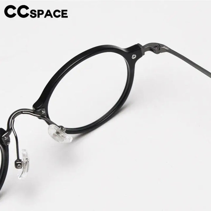 CCspace Unisex Full Rim Small Round Acetate Eyeglasses 57268 Full Rim CCspace