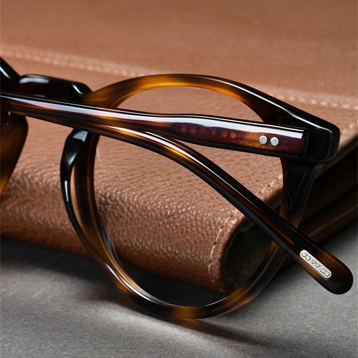 Black Mask Women's Full Rim Round Acetate Eyeglasses M5183 Full Rim Black Mask