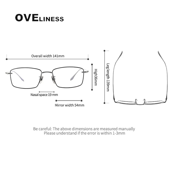 Oveliness Unisex Full Rim Square Titanium Eyeglasses 74175