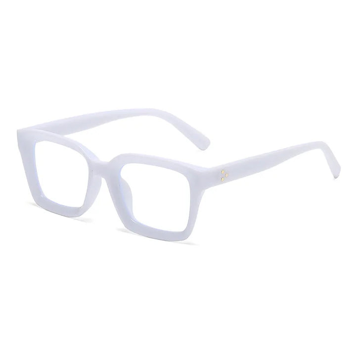 Kocolior Unisex Full Rim Square Acetate Hyperopic Reading Glasses 4913 Reading Glasses Kocolior White China 0