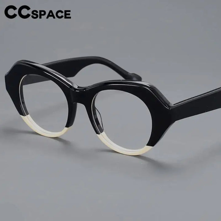 CCspace Unisex Full Rim Oval Eye Acetate Eyeglasses 57204 Full Rim CCspace