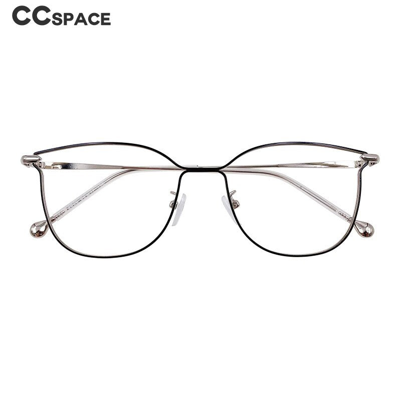 CCspace Unisex Full Rim Square Cat Eye Alloy Eyeglasses 55895 Full Rim CCspace