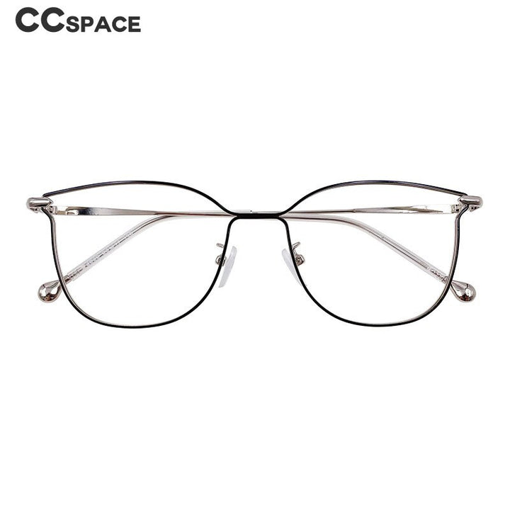 CCspace Unisex Full Rim Square Cat Eye Alloy Eyeglasses 55895 Full Rim CCspace