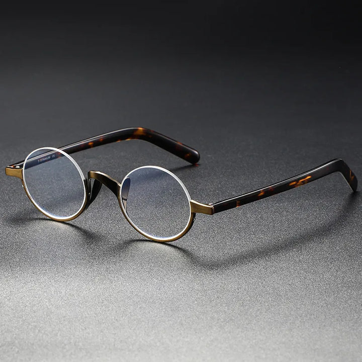 Aimee Unisex Semi Rim Round Titanium Eyeglasses 111380 Semi Rim Aimee Bronze