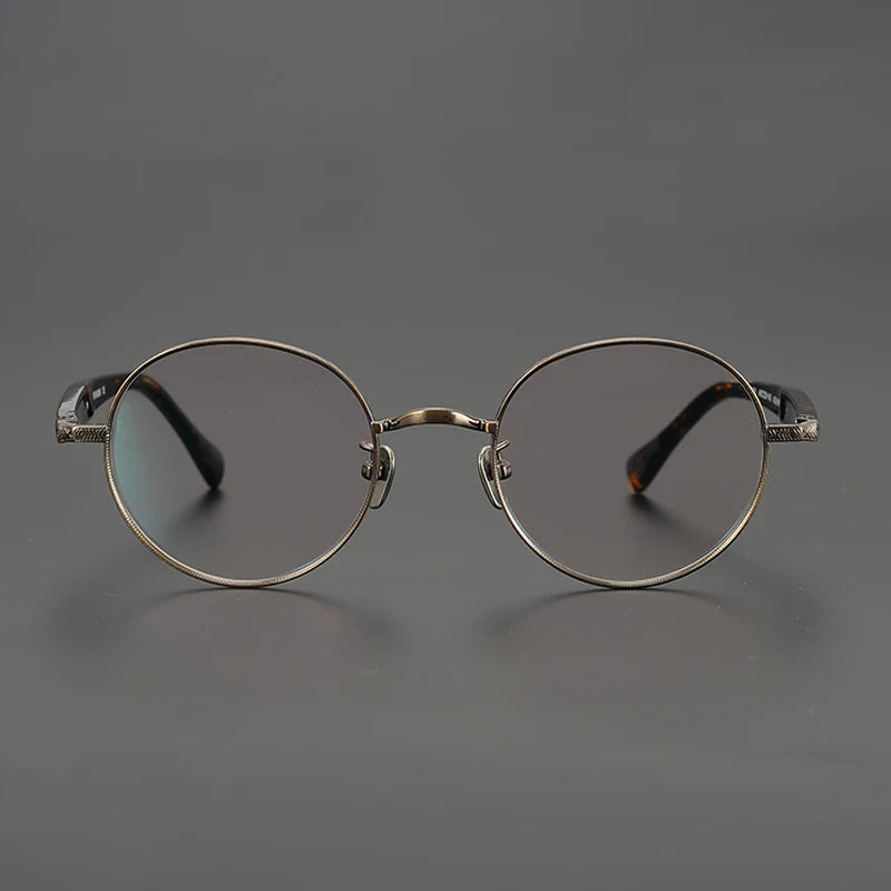 Black Mask Women's Full Rim Round Titanium Eyeglasses Bm216 Full Rim Black Mask