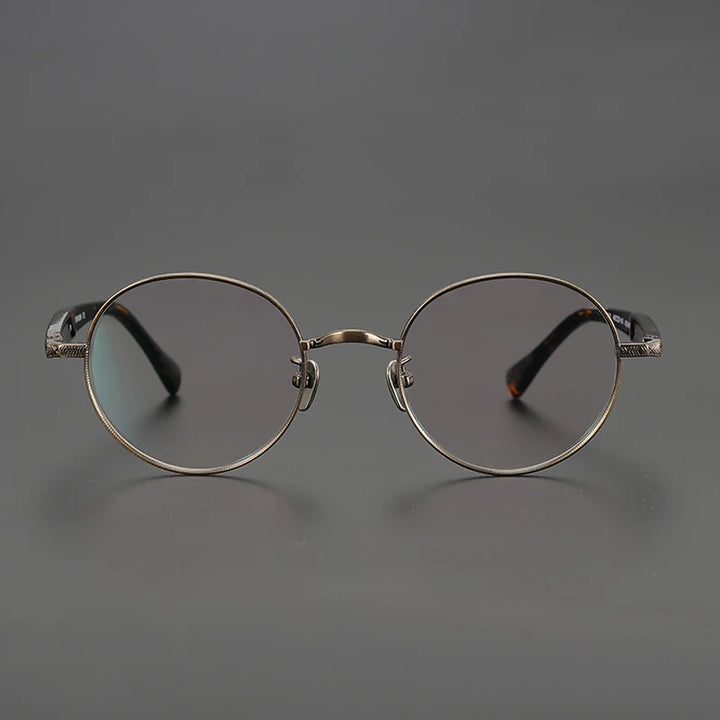 Black Mask Women's Full Rim Round Titanium Eyeglasses Bm216 Full Rim Black Mask