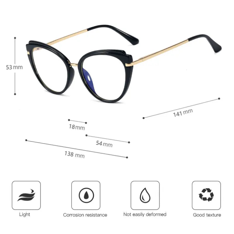 Handoer Women's Full Rim Oval Tr 90 Alloy Eyeglasses 95284