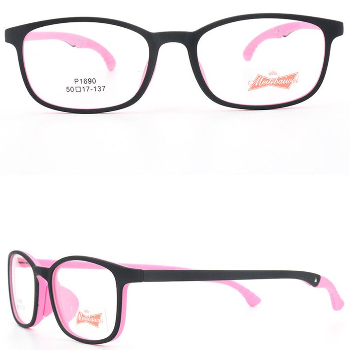 Zirosat Unisex Children's Full Rim Polygon Silicone Square 1690 Full Rim Zirosat C4