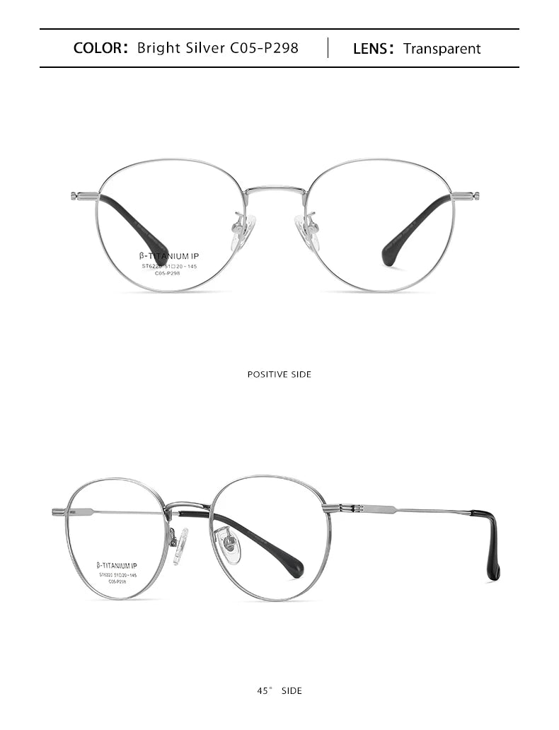 Vicky Unisex Full Rim Round Titanium Reading Glasses St6220 Reading Glasses Vicky