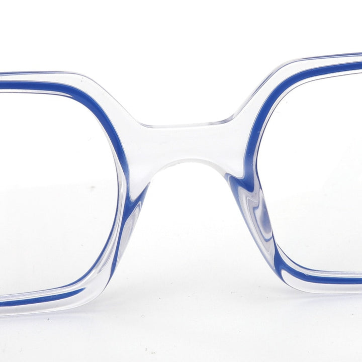 Muzz Unisex Full Rim Flat Top Round Acetate Eyeglasses 016 Full Rim Muzz