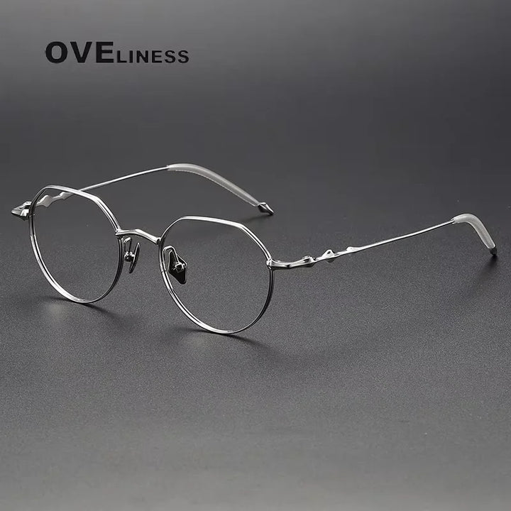 Oveliness Women's Full Rim Flat Top Round Titanium Eyeglasses 614136