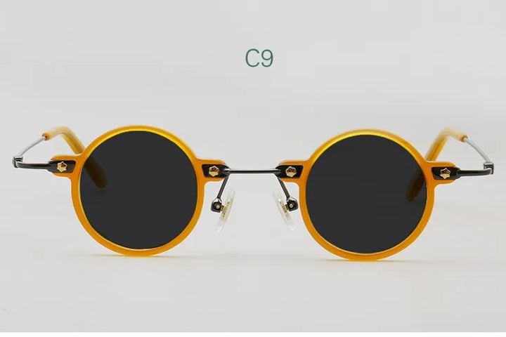 Yujo Unisex Small Round Acetate Alloy UV400 Polarized Sunglasses Sunglasses Yujo C9 China 