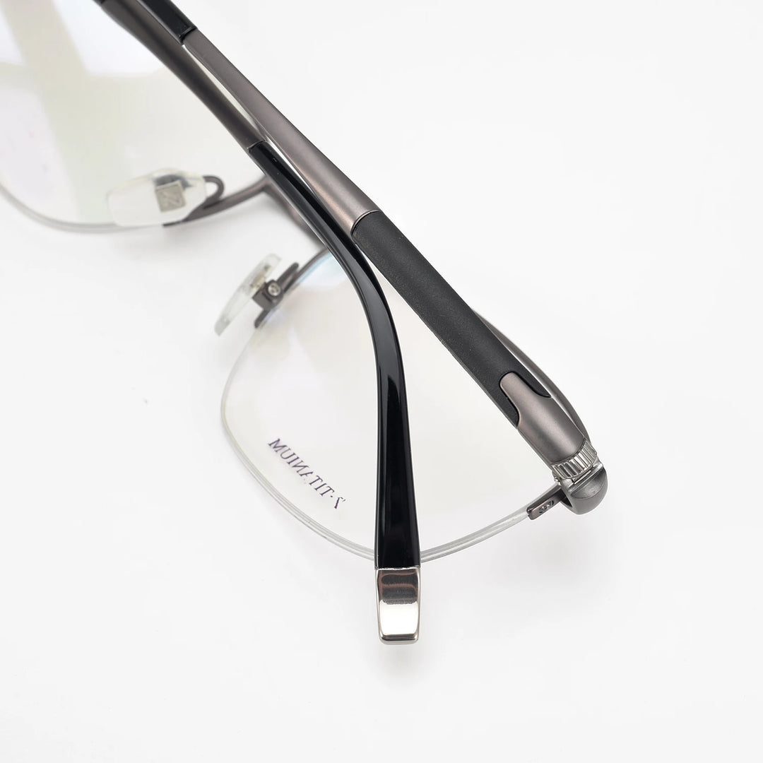 Aimee Unisex Semi Rim Square Titanium Eyeglasses 27007 Semi Rim Aimee