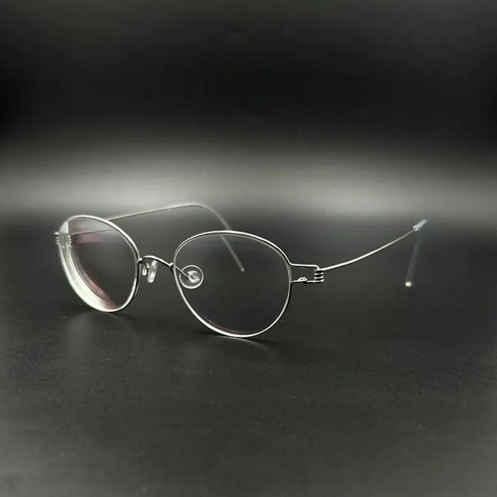 Yujo Unisex Full Rim Oval Round Stainless Steel Eyeglasses Y059 Full Rim Yujo