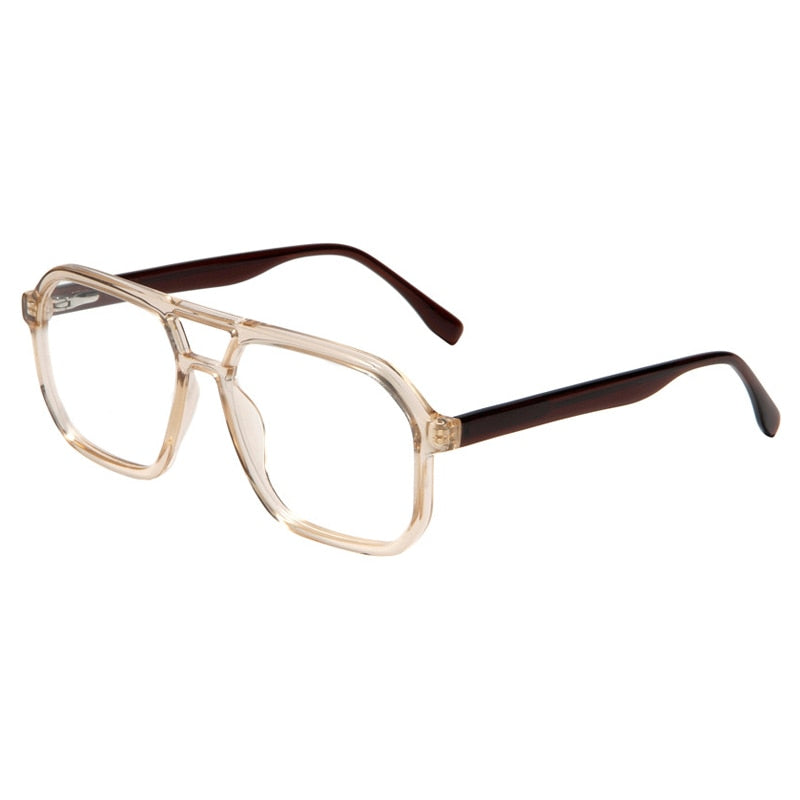 Gatenac Unisex Full Rim Square Double Bridge Acetate Eyeglasses Gxyj1099 Full Rim Gatenac Pink