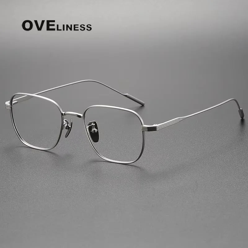 Oveliness Women's Full Rim Square Polygon Titanium Eyeglasses 80809