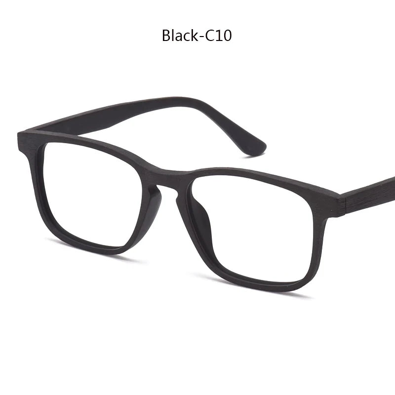 Hdcrafter Women's Full Rim Square Wood Titanium Eyeglasses 98098