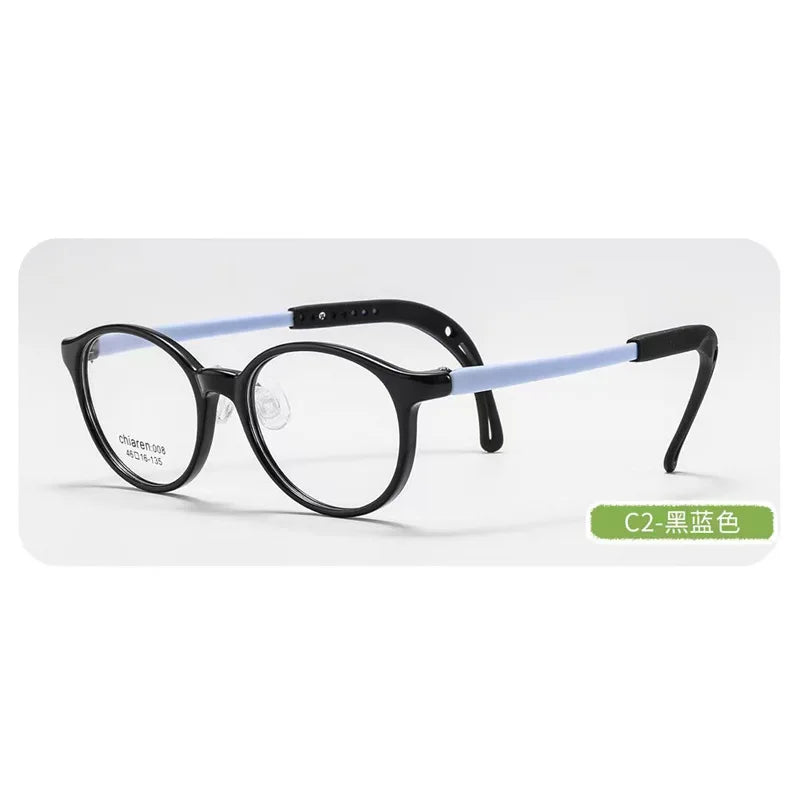 Zirosat Unisex Children's Full Rim Oval Tr 90 Silicone Eyeglasses 9911 Full Rim Zirosat C2