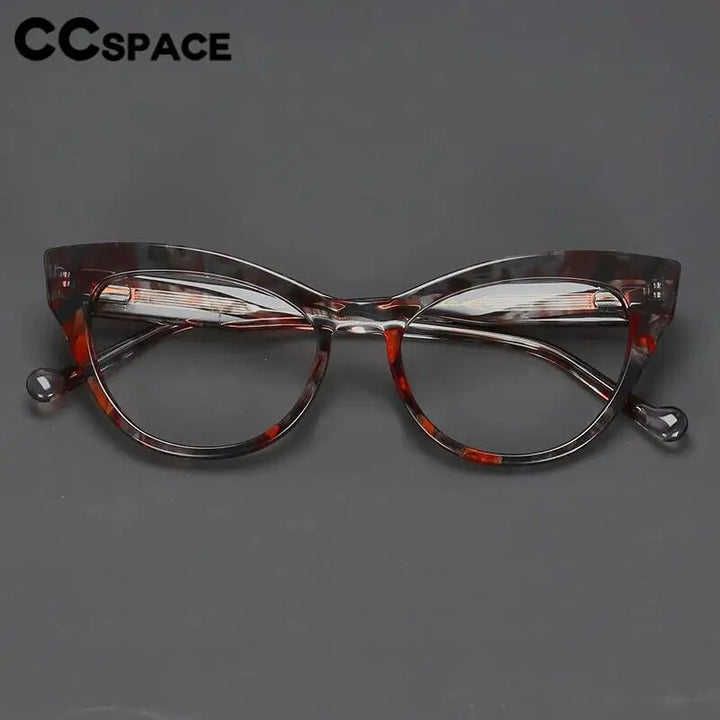 CCspace Unisex Full Rim Cat Eye Acetate Eyeglasses 57008 Full Rim CCspace