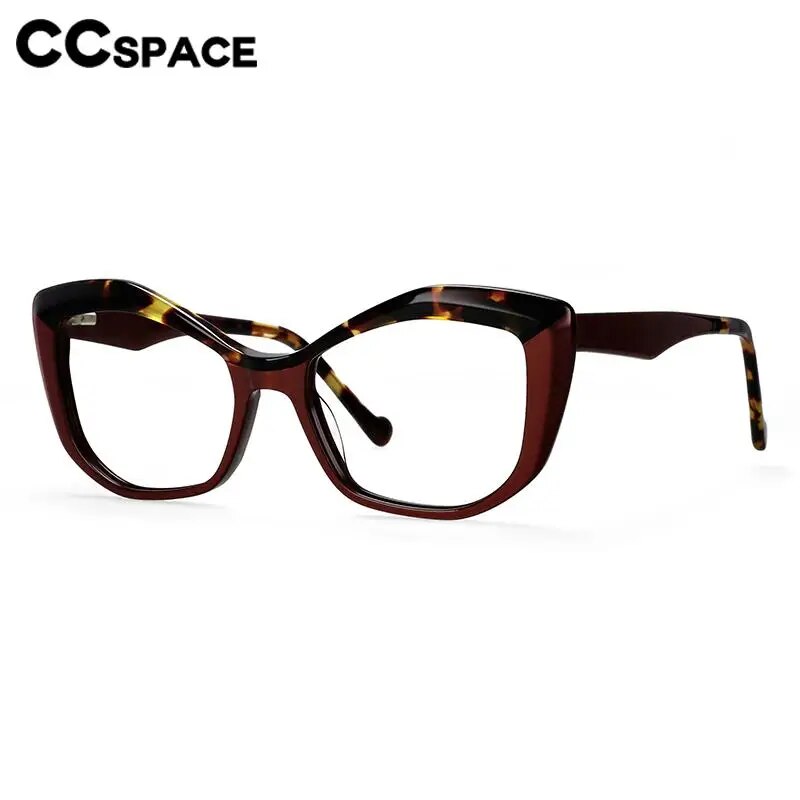 CCspace Unisex Full Rim Square Acetate Eyeglasses 57003 Full Rim CCspace