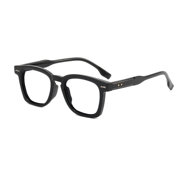 Kocolior Men's Full Rim Square Acetate Hyperopic Reading Glasses 3670 Reading Glasses Kocolior Black 0