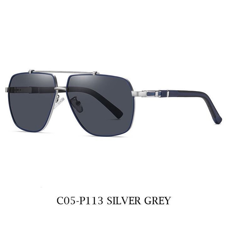 Zirosat Unisex Full Rim Square Double Bridge Alloy Polarized Sunglasses 6312 Sunglasses Zirosat C05-P113