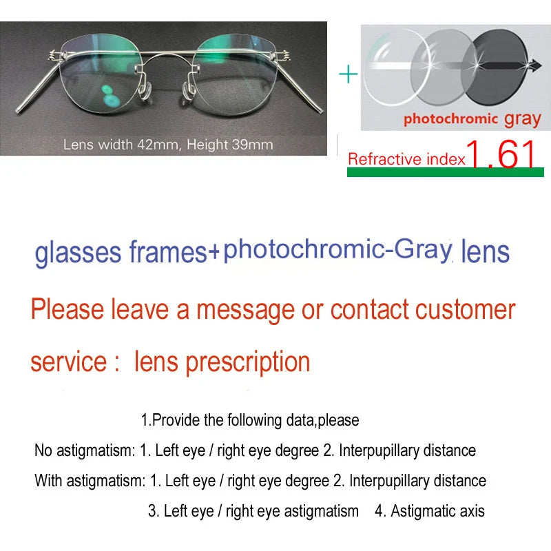 Yujo Unisex Handcrafted Rimless Oval Screwless Steel Eyeglasses 313533