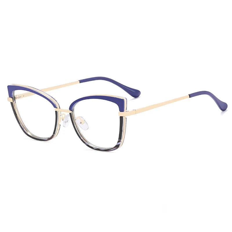 CCspace Women's Full RIm Square Tr 90 Titanium Eyeglasses 56966 Full Rim CCspace C8Blue