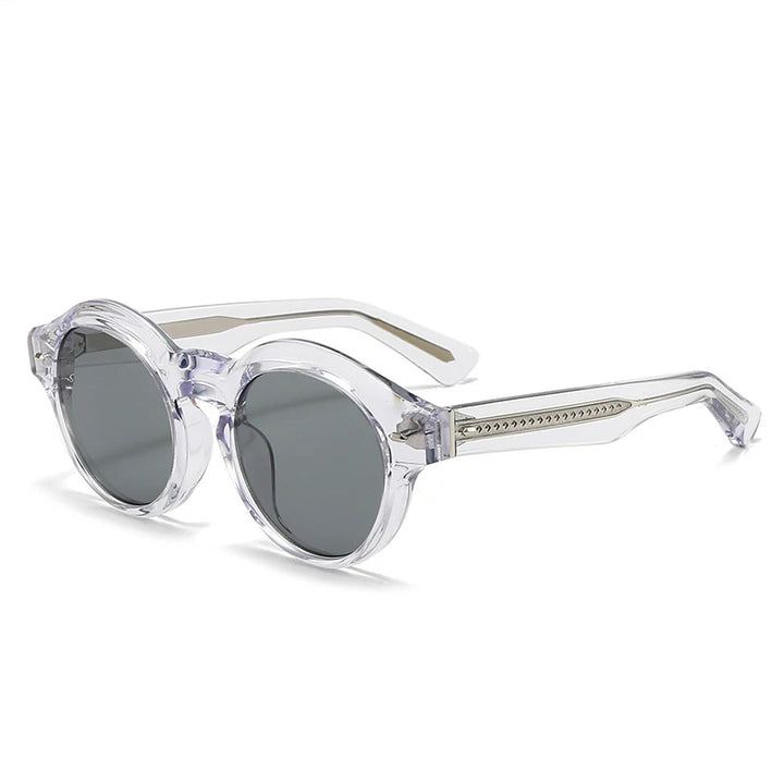 Nobler Women's Full Rim Round Cat Eye Acetate Polarized Sunglasses 5493 Sunglasses Nobler C4