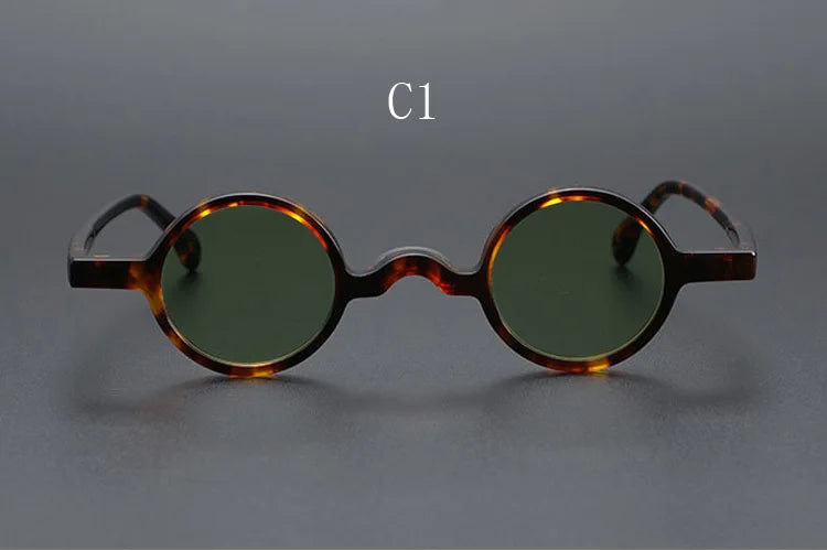 Yujo Unisex Full Rim Small Round Acetate Polarized Sunglasses 2534 Sunglasses Yujo C1 CHINA