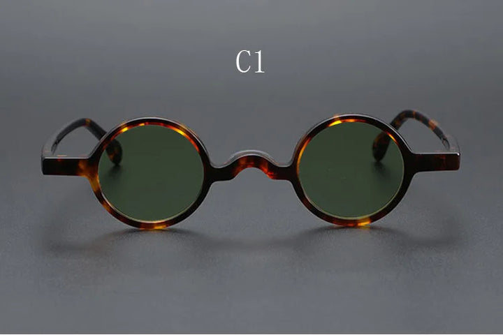 Yujo Unisex Full Rim Small Round Acetate Polarized Sunglasses 2534 Sunglasses Yujo C1 CHINA