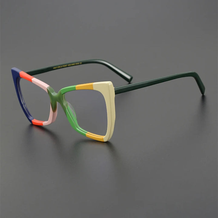 Nobler Unisex Full Rim Irregular Cat Eye Acetate Eyeglasses 19335 Full Rim Nobler C2