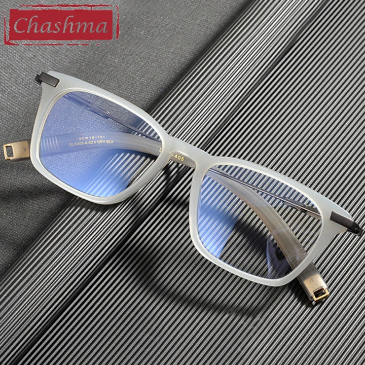Chashma Ottica Unisex Full Rim Square Acetate Titanium Eyeglasses 942403 Full Rim Chashma Ottica