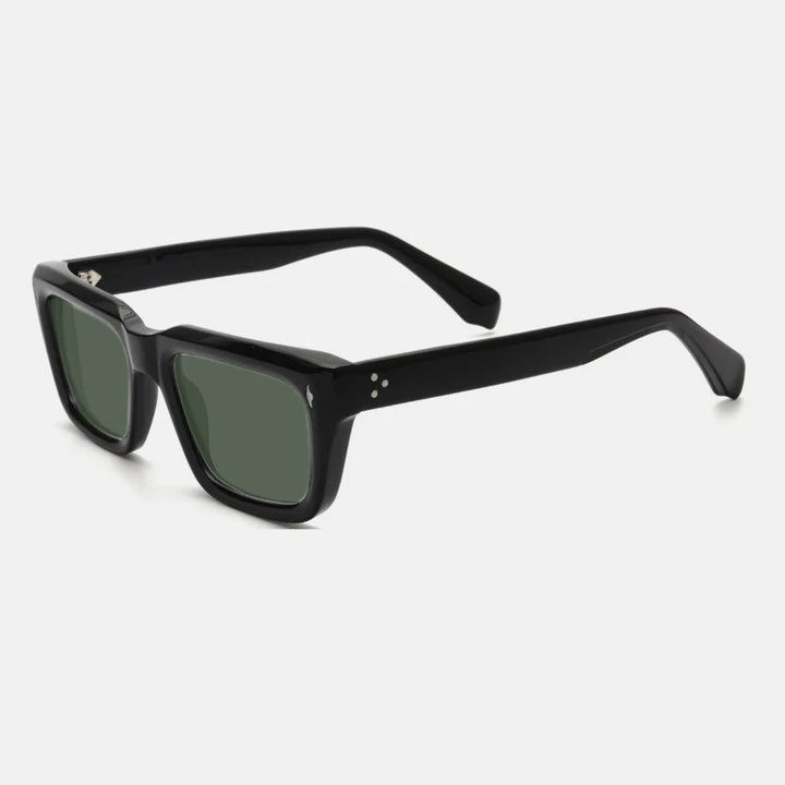 Gatenac Unisex Full Rim Square Polarized Acetate Sunglasses Mo13 Sunglasses Gatenac Black Green