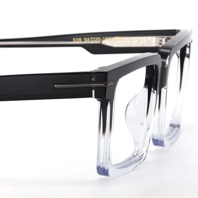 Muzz Men's Full Rim Large Square Acetate Eyeglasses 528 Full Rim Muzz