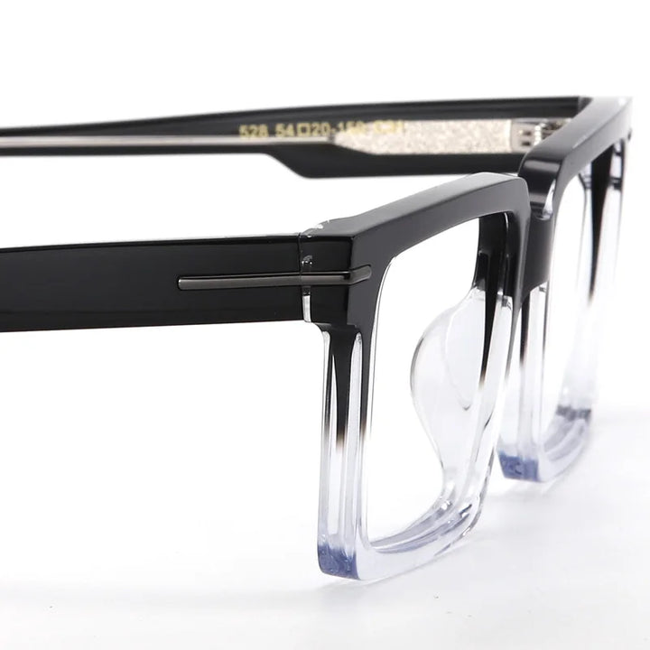 Muzz Men's Full Rim Large Square Acetate Eyeglasses 528 Full Rim Muzz