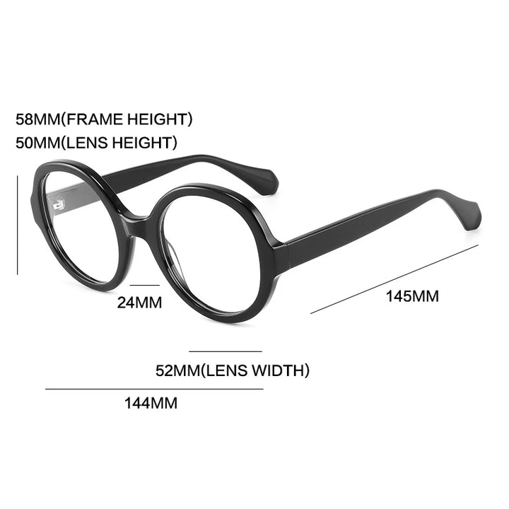 Gatenac Women's Full Rim Round Acetate Eyeglasses Gxyj1238 Full Rim Gatenac