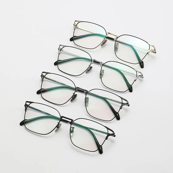 Gatenac Unisex Full Rim Square Titanium Eyeglasses Gxyj1138 Full Rim Gatenac