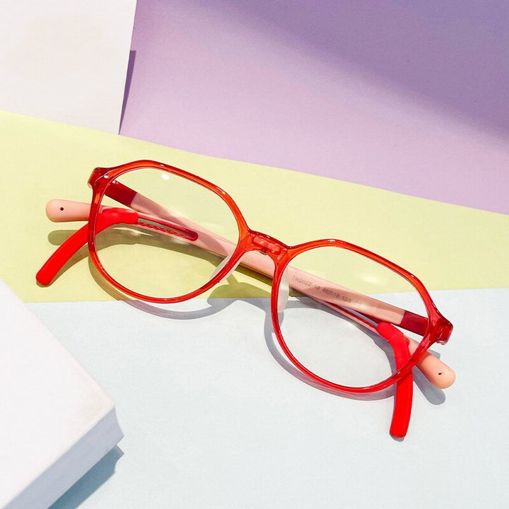 CCspace Unisex Youth Full RIm Square PC Plastic Eyeglasses 56565 Full Rim CCspace C2Red