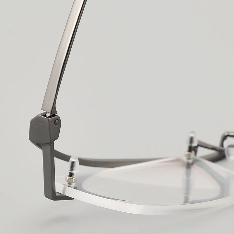 Muzz Unisex Semi Rimless Square Titanium Eyeglasses M0208 Semi Rim Muzz