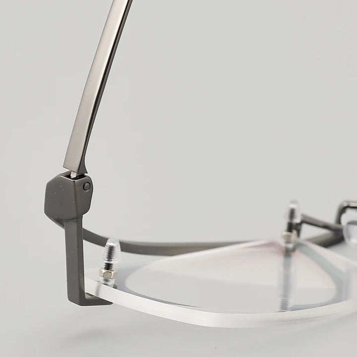 Muzz Unisex Semi Rimless Square Titanium Eyeglasses M0208 Semi Rim Muzz