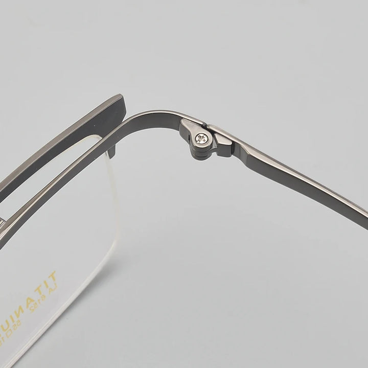 Muzz Men's Semi Rim Square Flip Up Titanium Eyeglasses 6152 Semi Rim Muzz