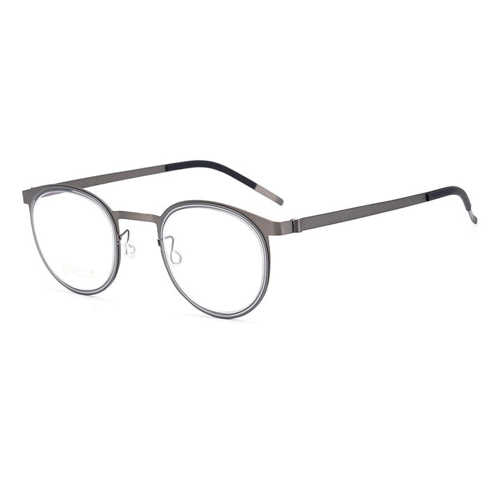 Bclear Unisex Full Rim Round Titanium Eyeglasses My9915 Full Rim Bclear