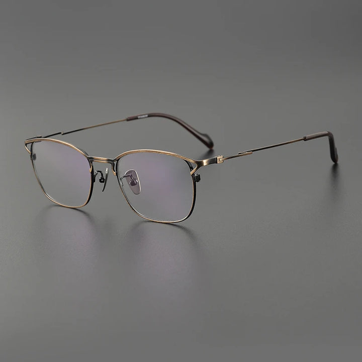 Gatenac Unisex Full Rim Square Titanium Eyeglasses Gxyj1143 Full Rim Gatenac Bronze