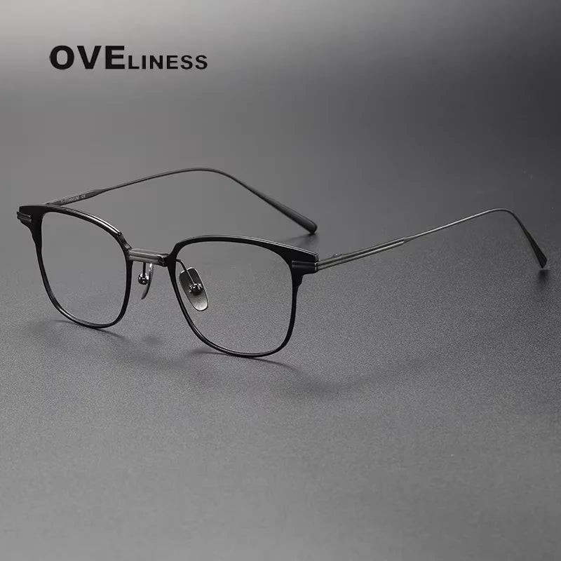 Oveliness Full Rim Square Acetate Titanium Eyeglasses 81409