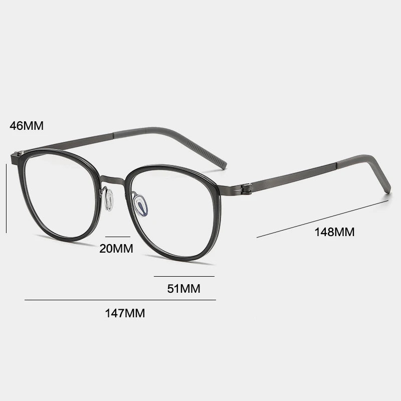 Gatenac Unisex Full Rim Round Acetate Eyeglasses Gxyj-1184 Full Rim Gatenac