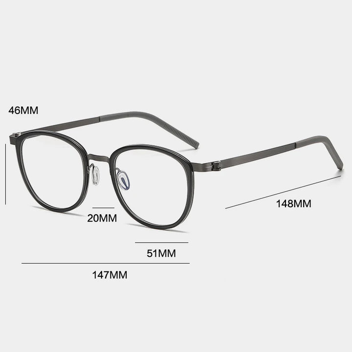 Gatenac Unisex Full Rim Round Acetate Eyeglasses Gxyj-1184 Full Rim Gatenac