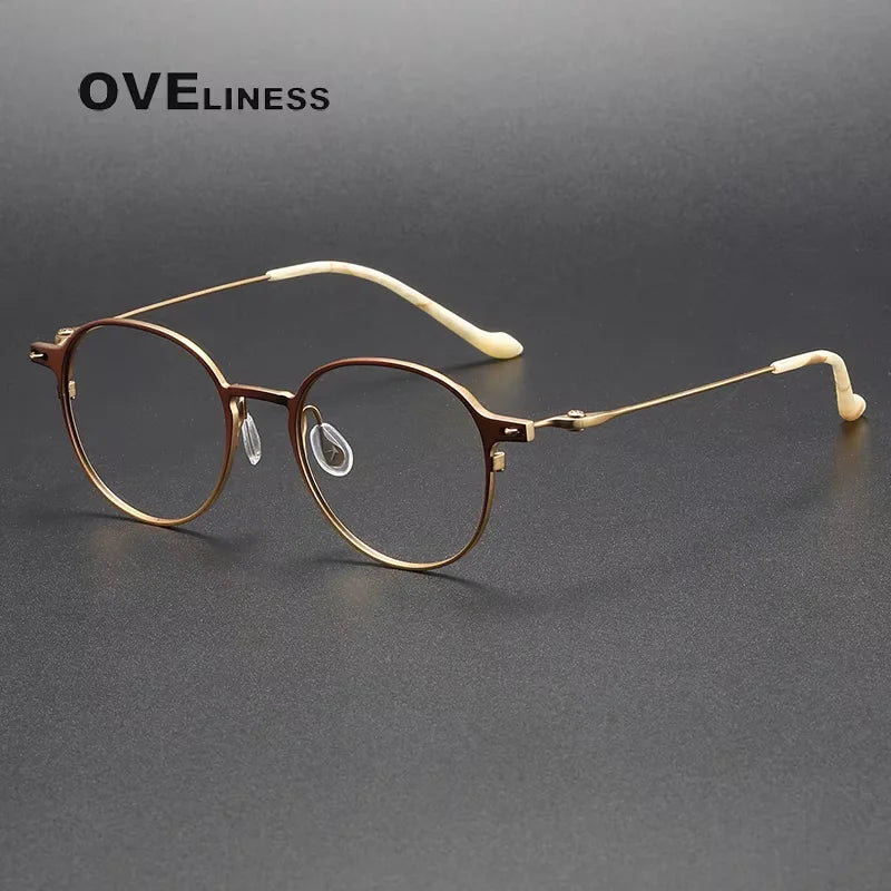 Oveliness Unisex Full Rim Flat Top Oval Titanium  Eyeglasses 20315