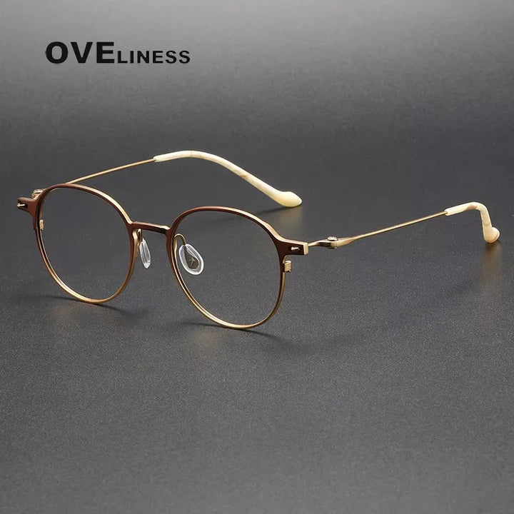 Oveliness Unisex Full Rim Flat Top Oval Titanium  Eyeglasses 20315